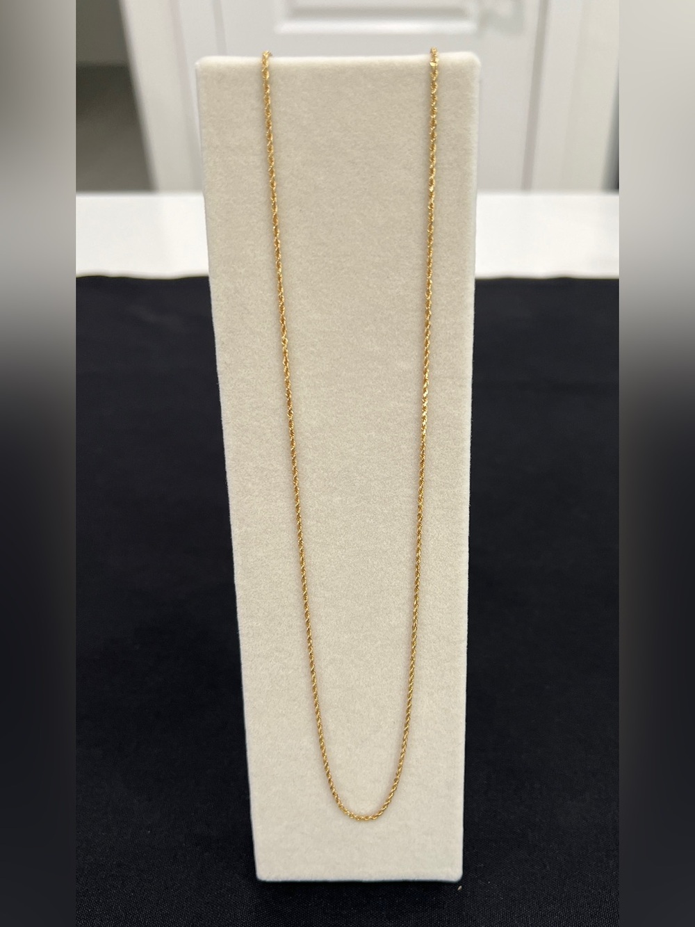 10K Gold 22in 1mm Rope Chain Necklace Women/Men - Picture 2 of 11